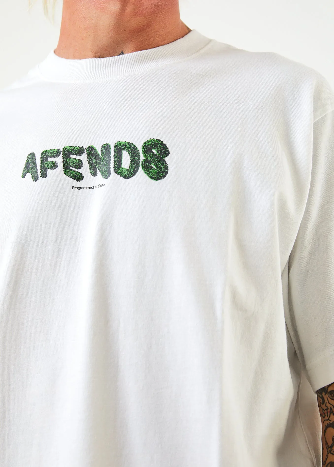 AFENDS Mens Programmed - Retro T-Shirt - White