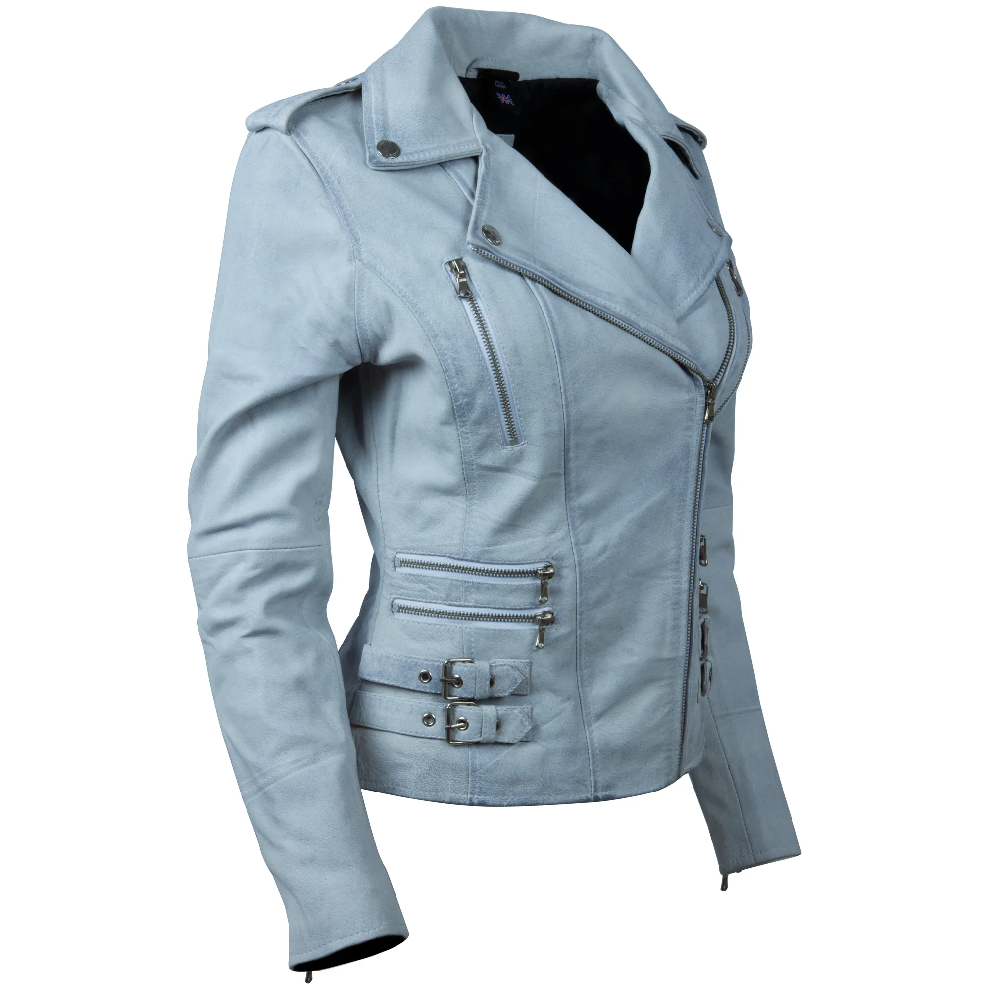 AGSM Women's Biker Jacket - Dirty White