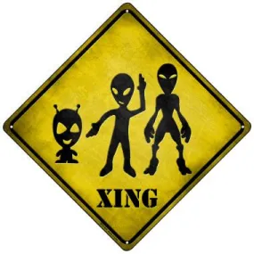 Aliens Xing Novelty Mini Metal Crossing Sign