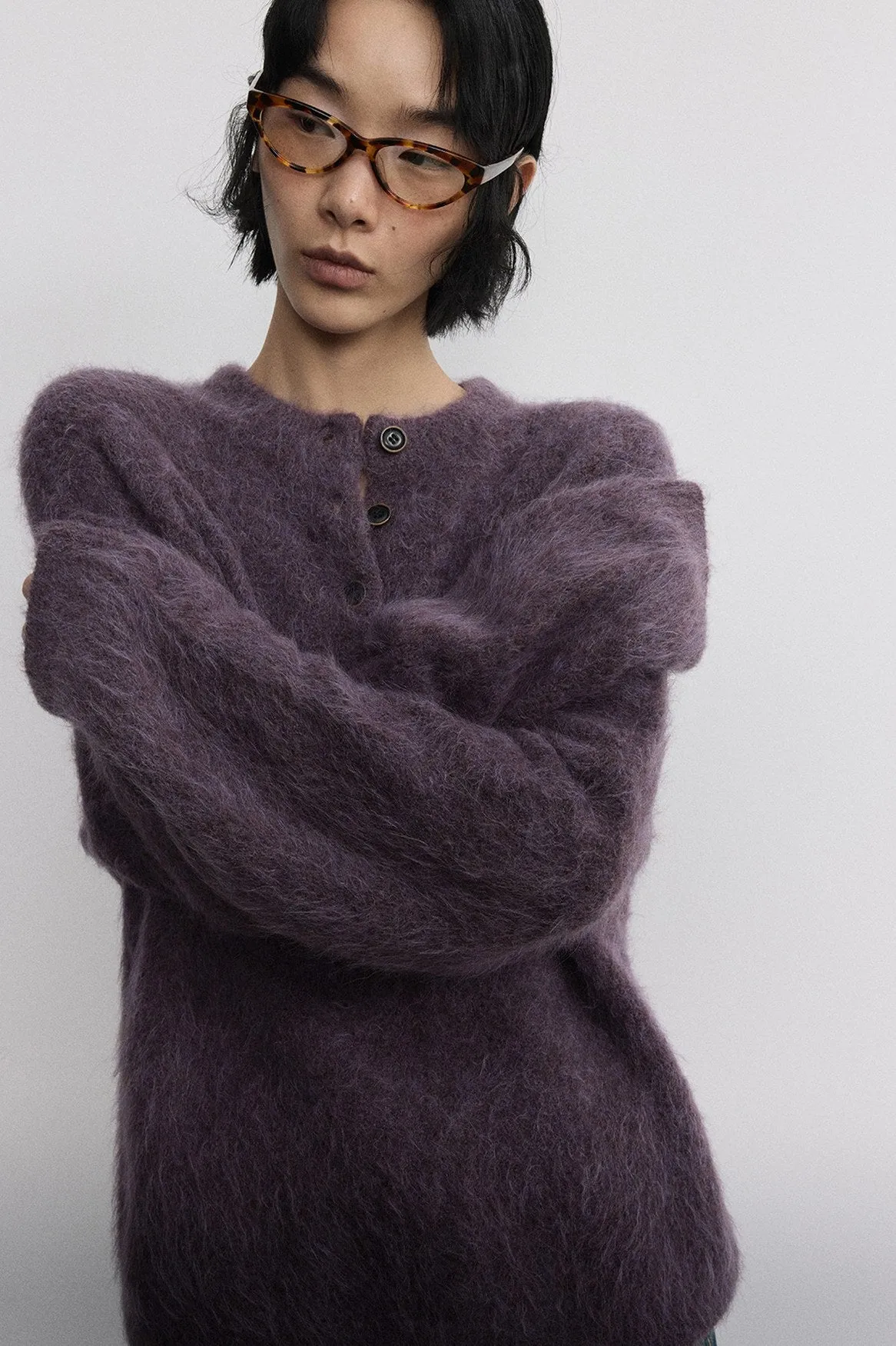 Alpaca wool blended oversized sweater | 4 color