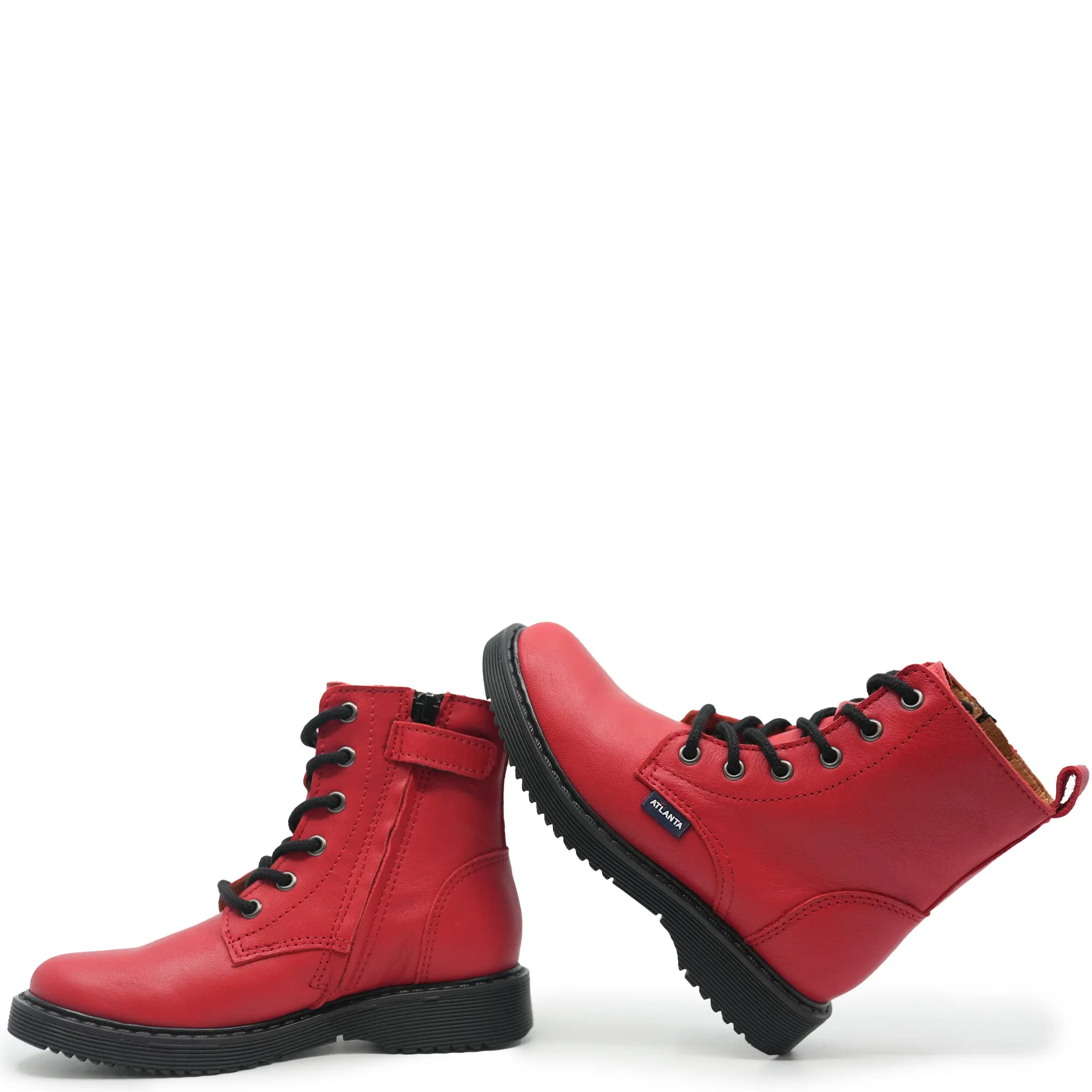 Atlanta Mocassin Red Leather Bootie