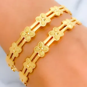 Attractive Textured Flower Bangles