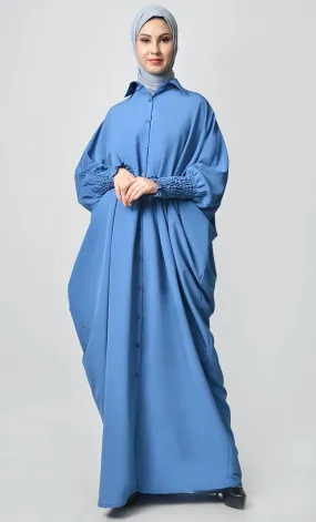 Basic Ruched Sleeve Kaftan