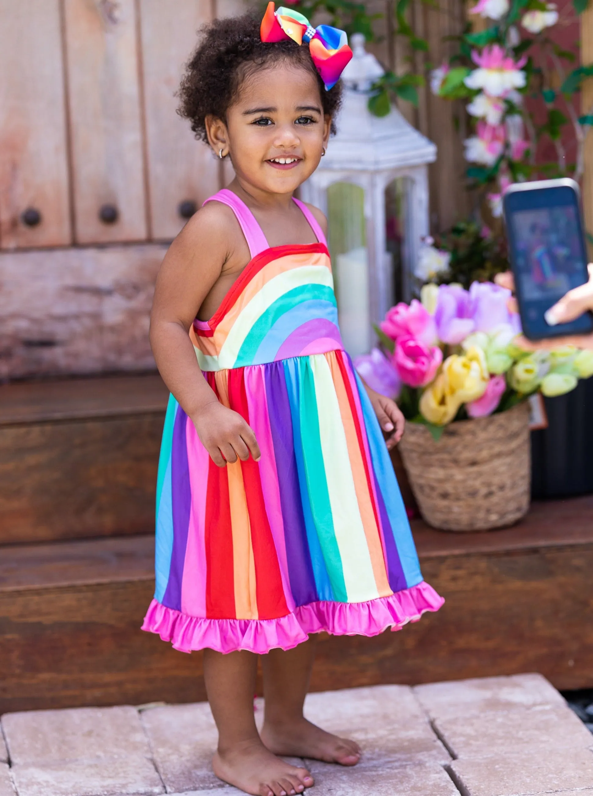 Be The Rainbow Ruffle Hem Dress