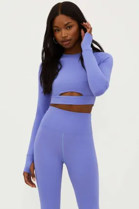 Beach Riot Women's Francine Long Sleeve Crop Top - Periwinkle Blue