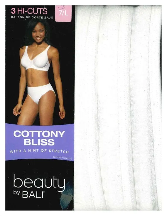 Beauty by Bali Women's Cottony Bliss Hi-Cut 3-Pack Style #UT43WP