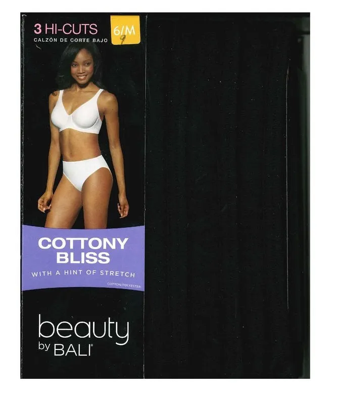 Beauty by Bali Women's Cottony Bliss Hi-Cut 3-Pack Style #UT43WP