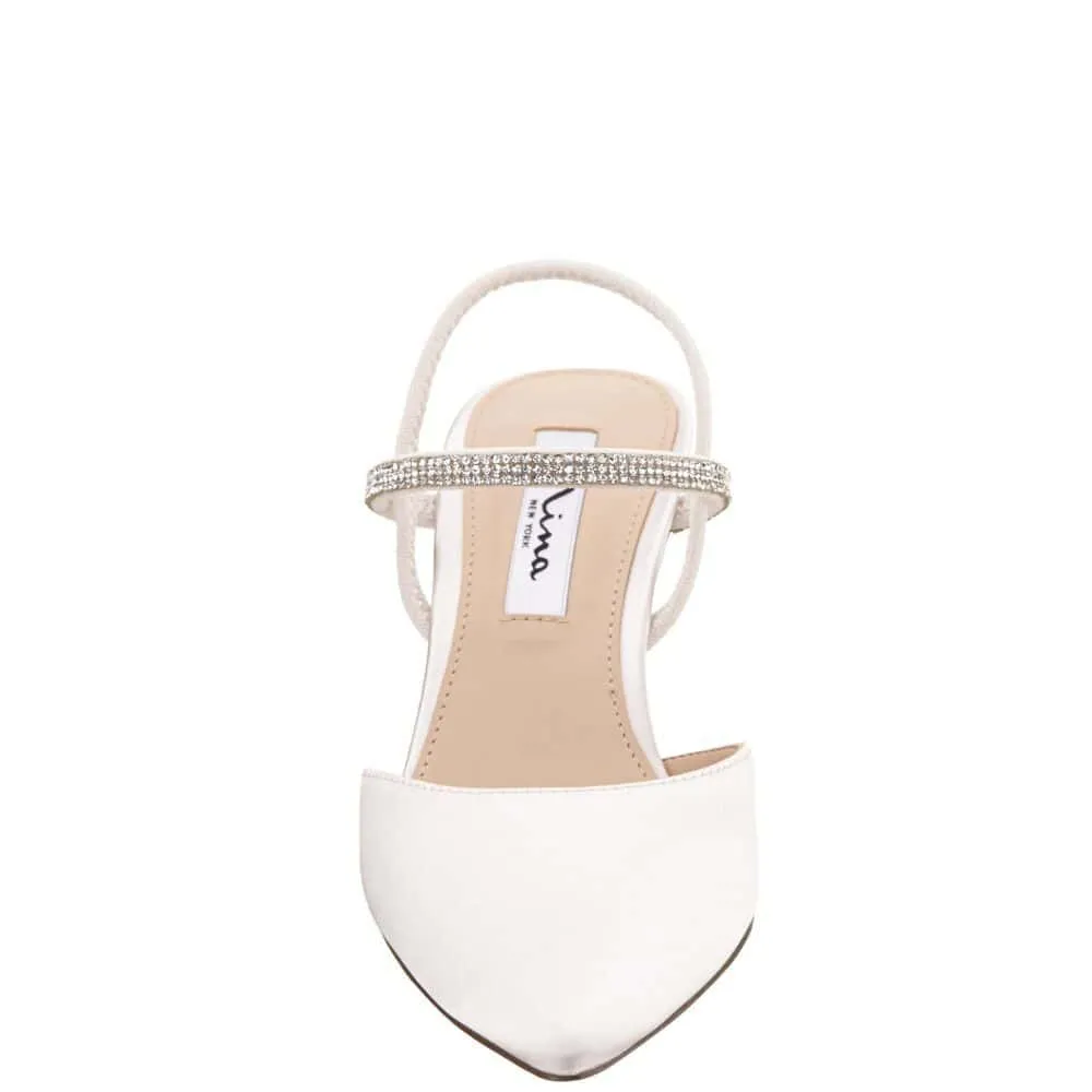 Billie Heel in Ivory Satin