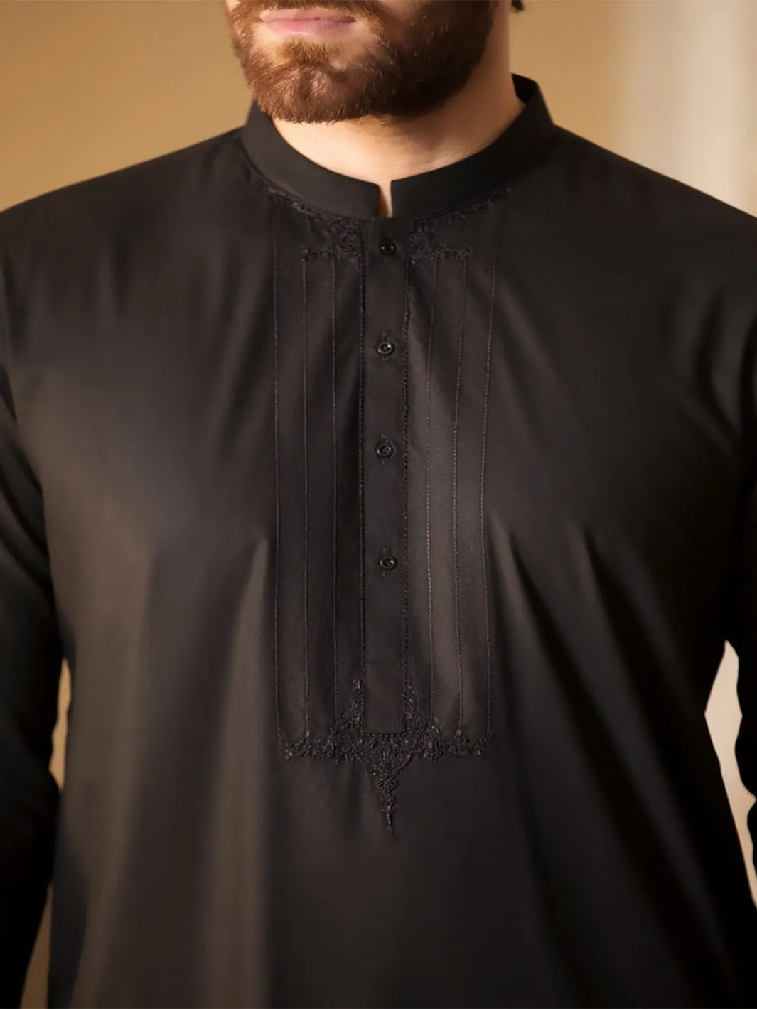 Black Blended Kameez Shalwar - AL-KS-2379