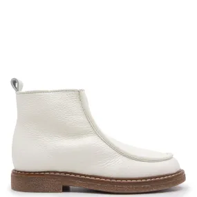 Bonpoint Cream Leather Fur Boot