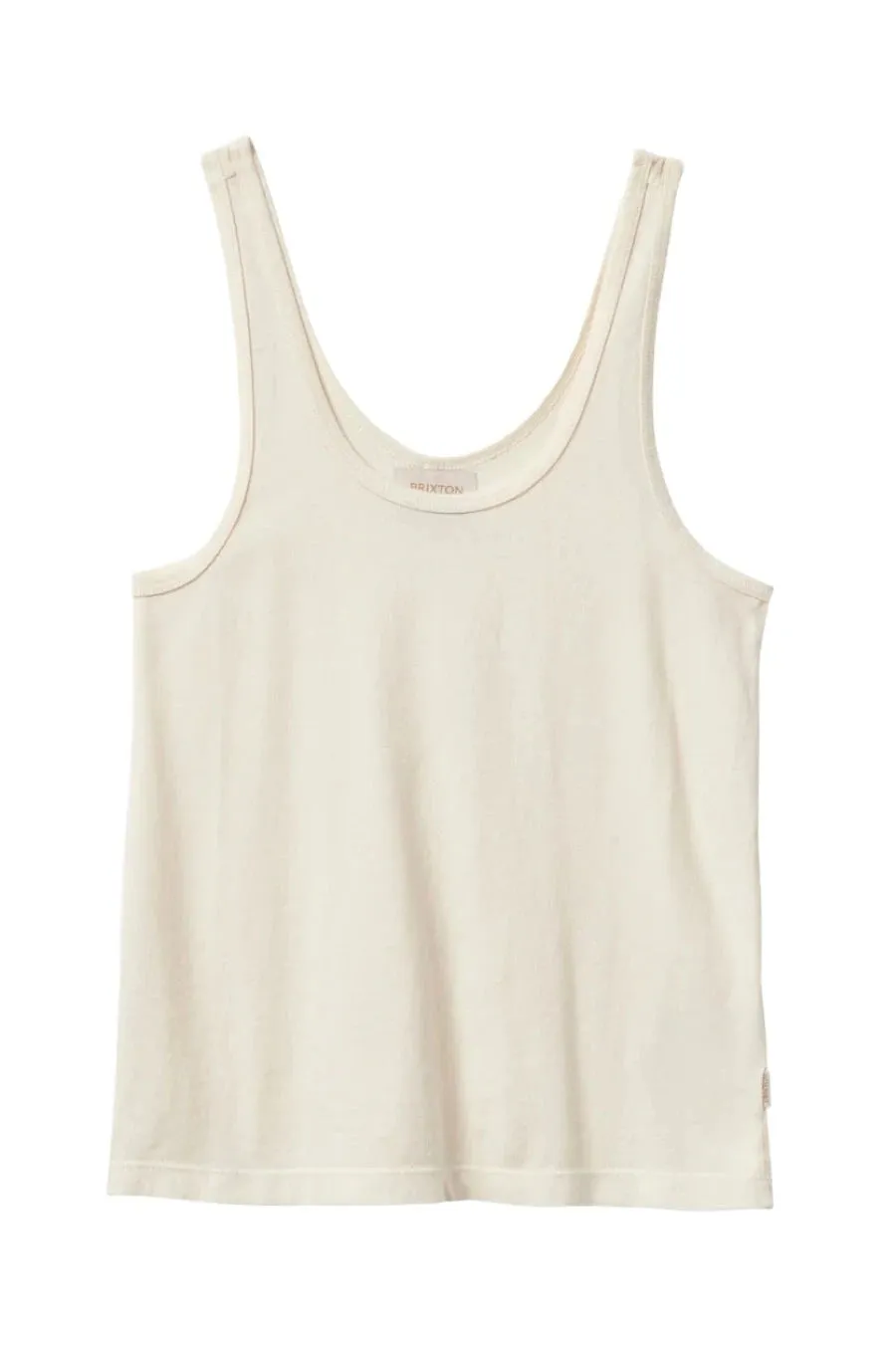 BRIXTON Women's Carefree Organic Garment Dyed Scoop Neck Tank White Smoke