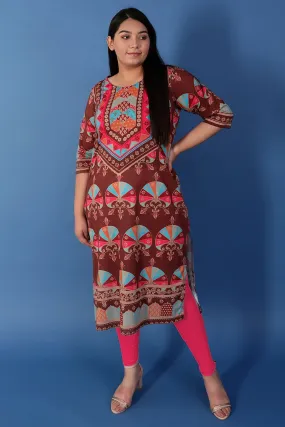 Brown Color Saga Ethnic Kurta