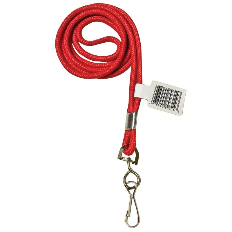 C-Line Products Standard Lanyard With Swivel Hook Red