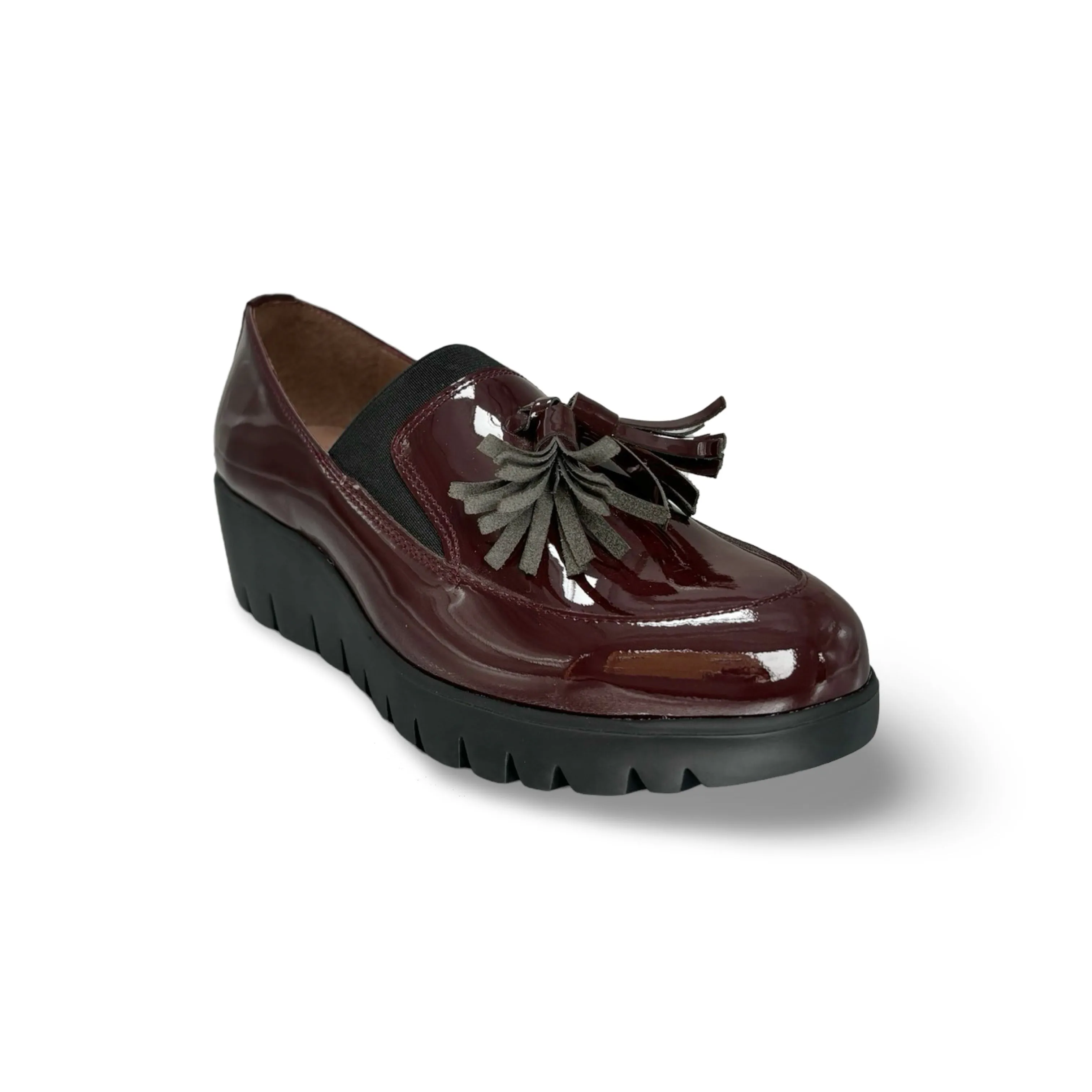 C3342 Bordeaux Patent Loafer Wedge