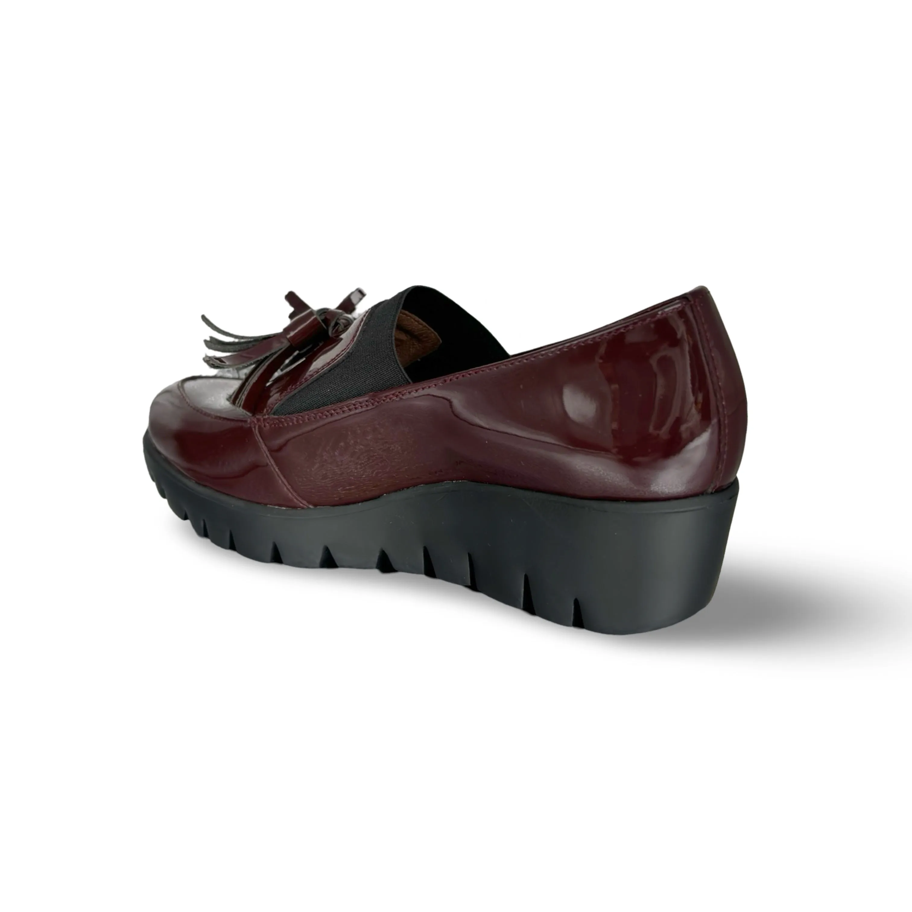 C3342 Bordeaux Patent Loafer Wedge