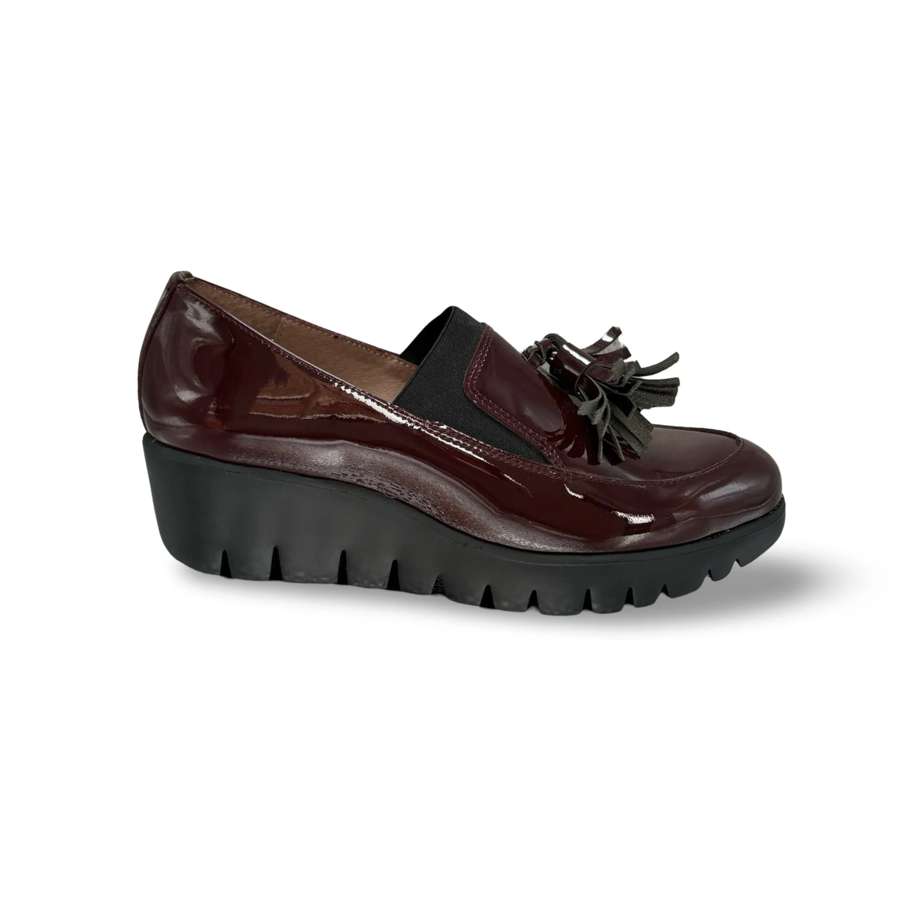 C3342 Bordeaux Patent Loafer Wedge