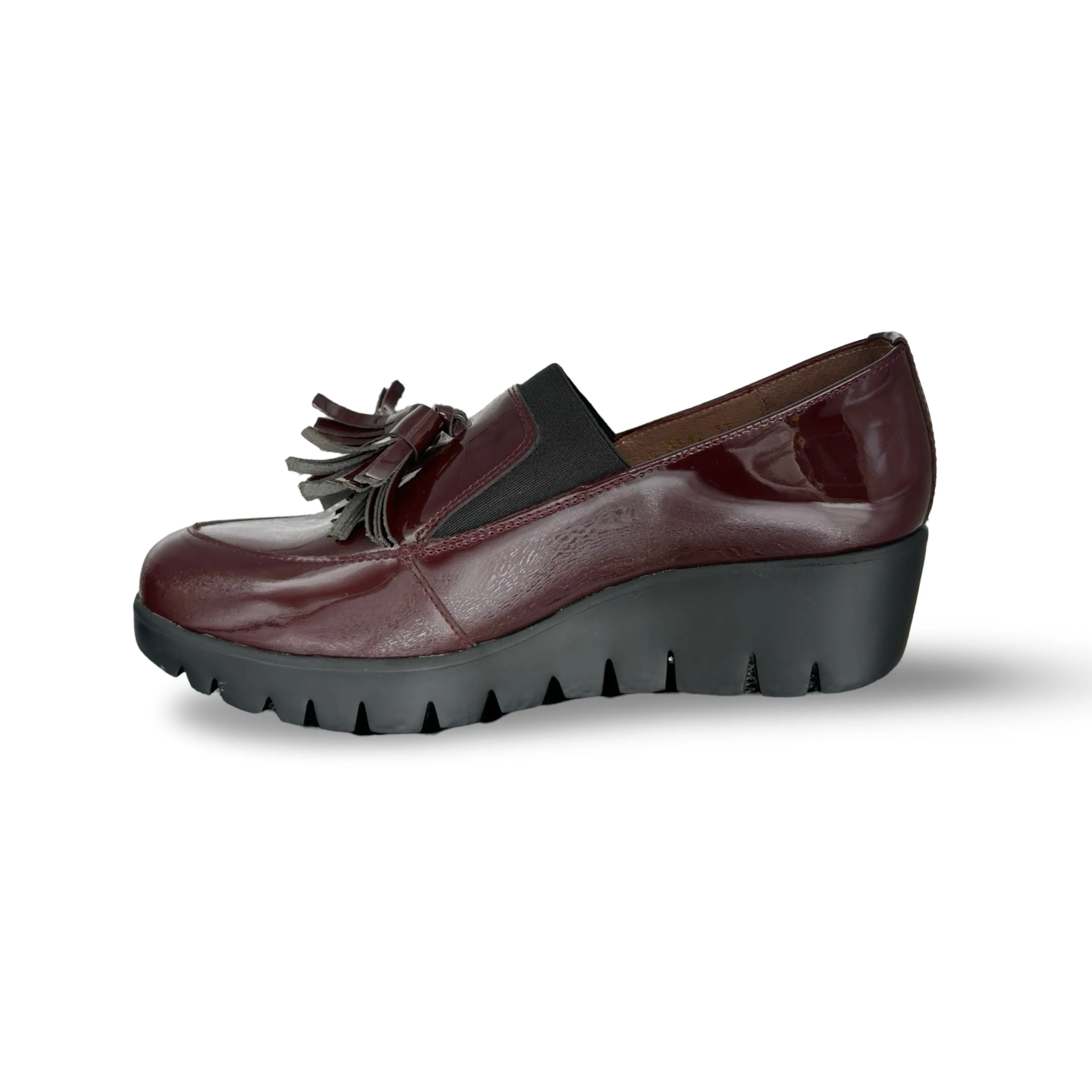 C3342 Bordeaux Patent Loafer Wedge