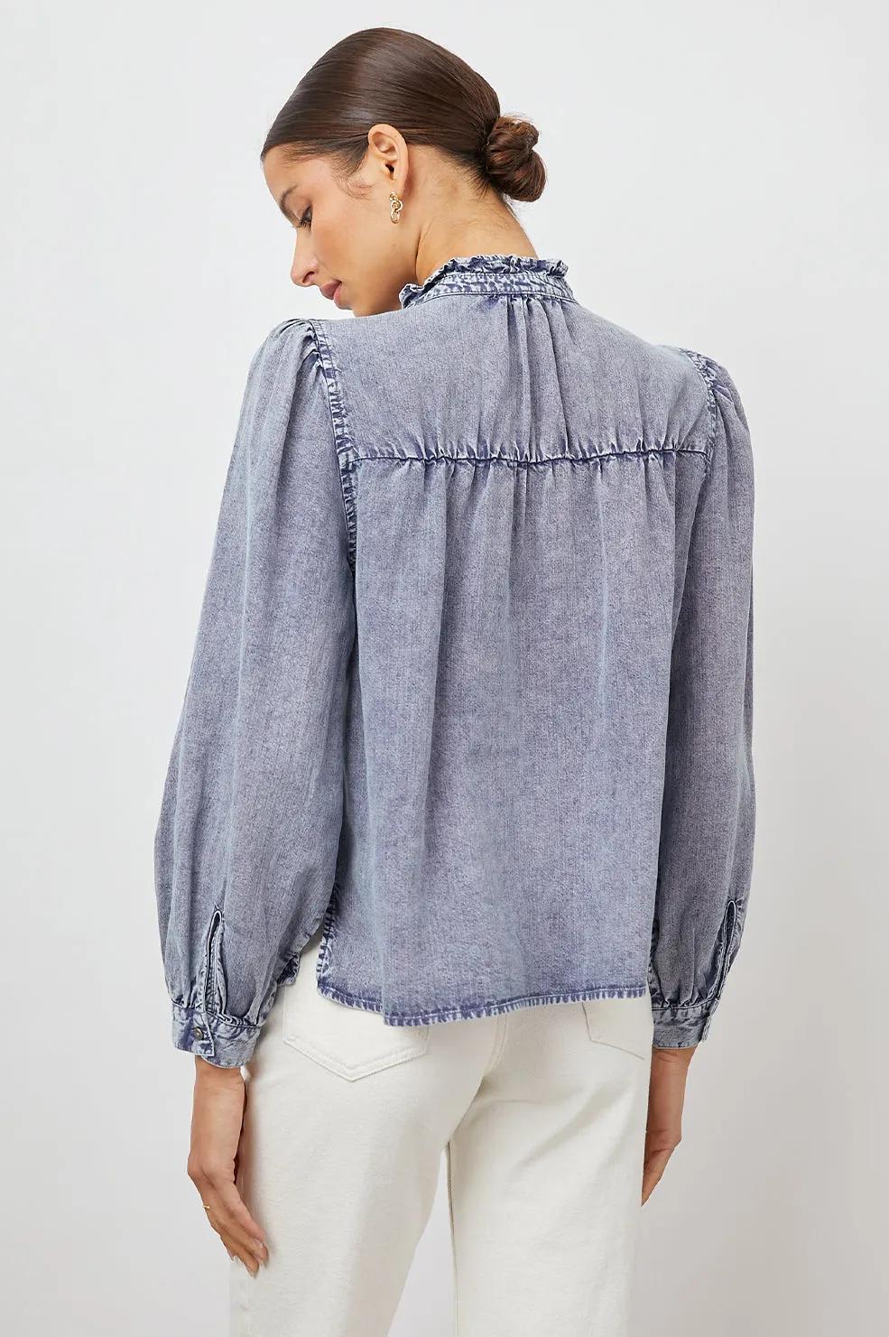 CAMILLE TOP - SAPPHIRE ACID WASH