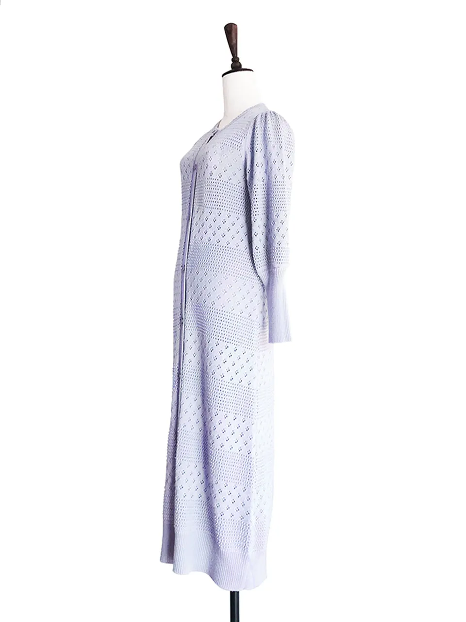 Cashmere Sale! Lilac Mixed Stitches Cashmere Blended Longline Cardigan