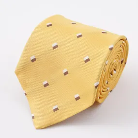 Cesare Attolini Yellow Jacquard Silk Tie