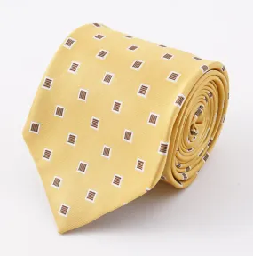 Cesare Attolini Yellow Jacquard Silk Tie