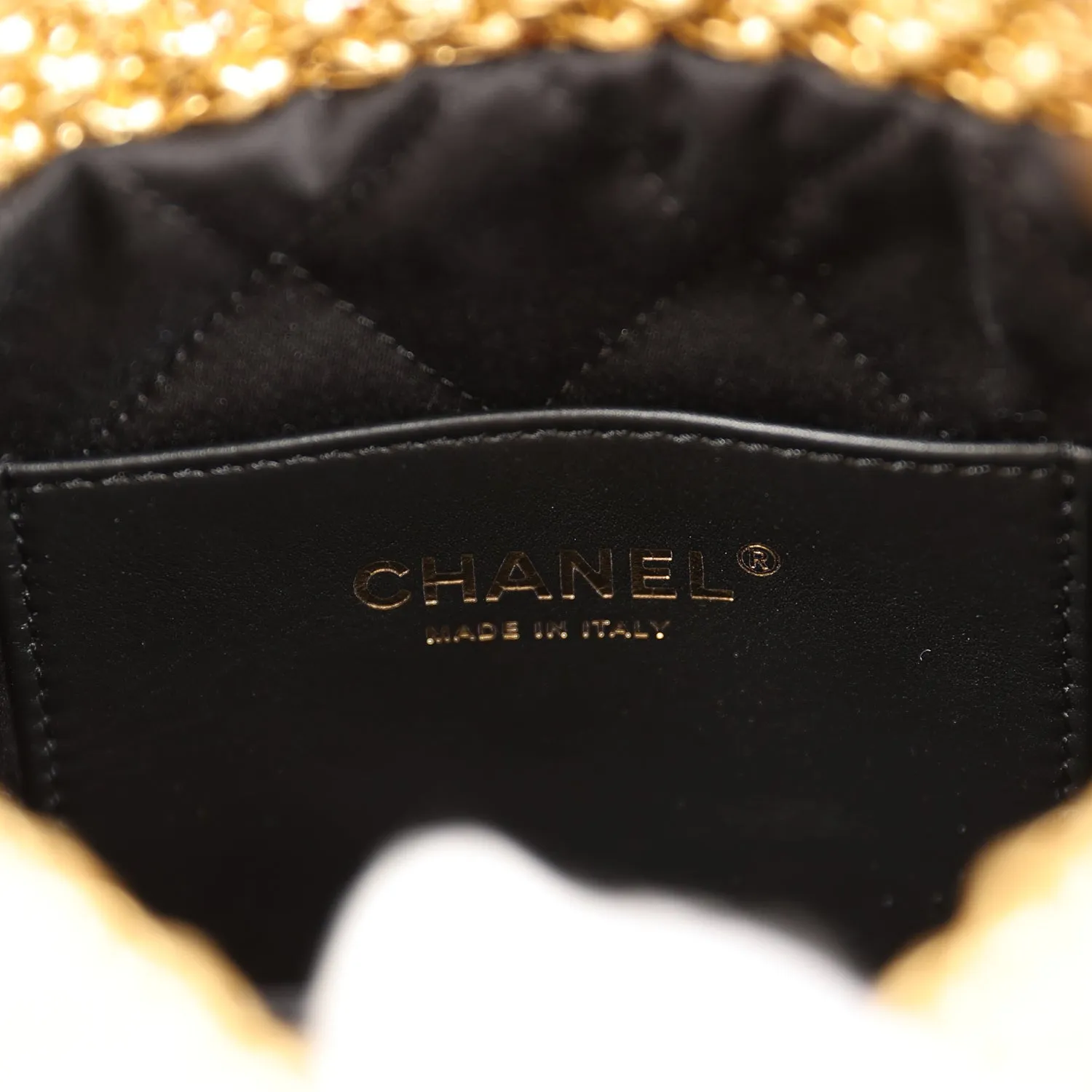 Chanel Mini 22 Bag Gold Macrame Calfskin Gold Hardware