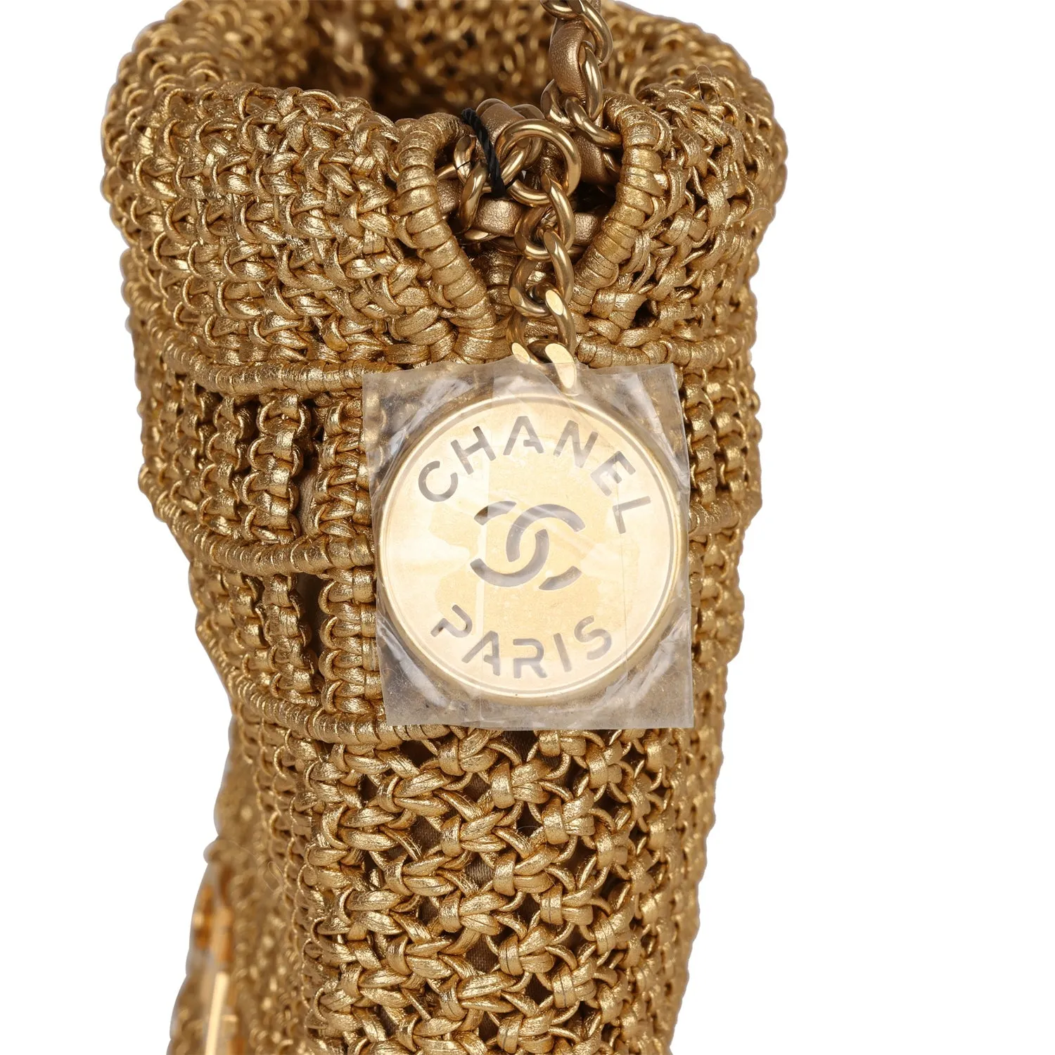 Chanel Mini 22 Bag Gold Macrame Calfskin Gold Hardware