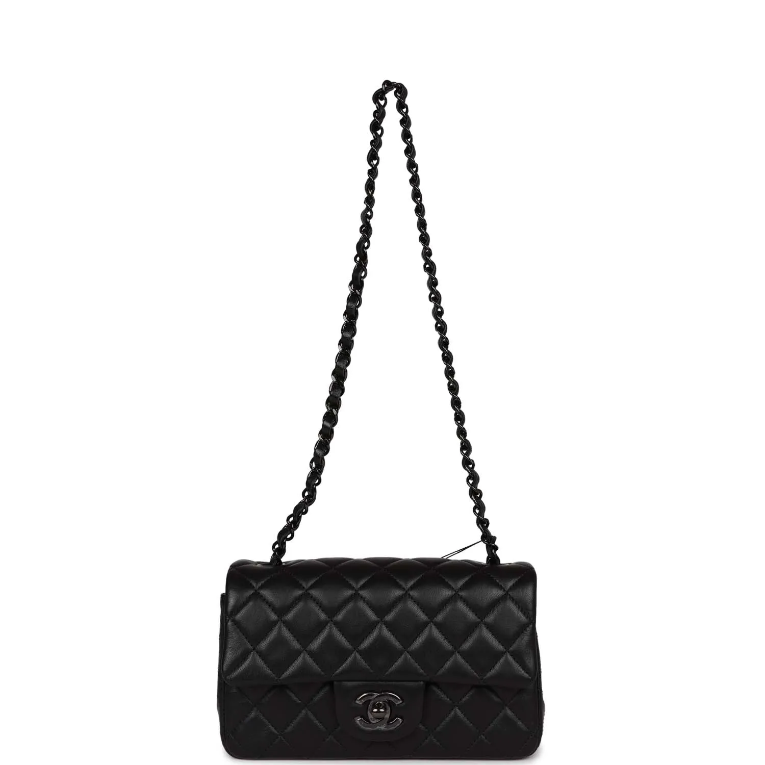 Chanel Mini Rectangular Flap Bag SO Black Lambskin Black Hardware