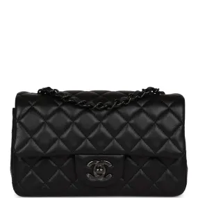 Chanel Mini Rectangular Flap Bag SO Black Lambskin Black Hardware