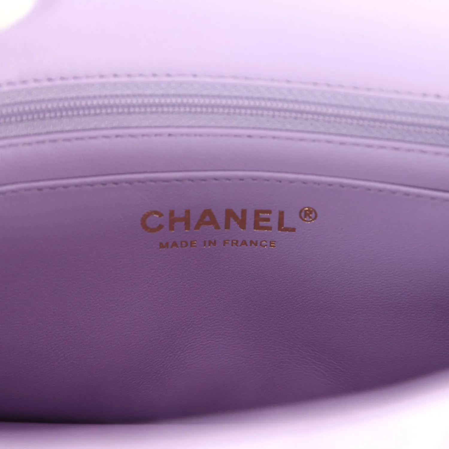 Chanel Mini Rectangular Flap Bag with Top Handle Lilac Lambskin Light Gold Hardware