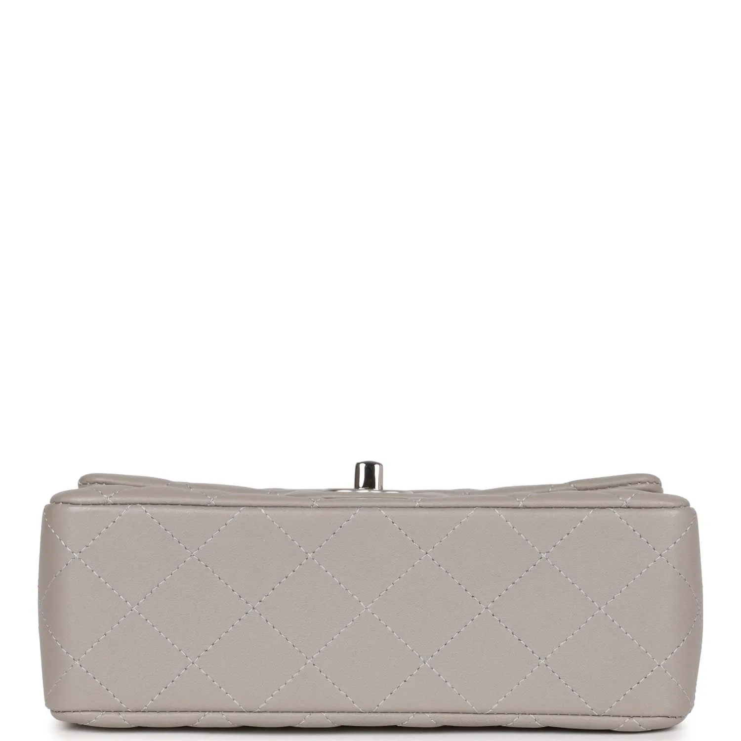 Chanel Mini Rectangular Flap Grey Lambskin Silver Hardware