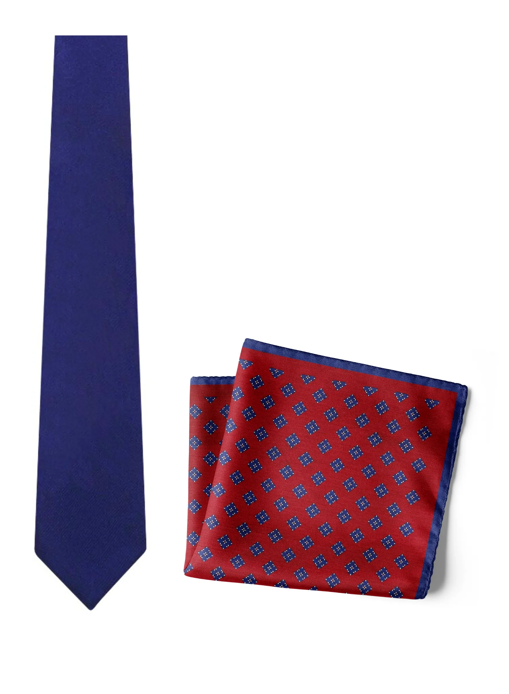 Chokore Panjim - Pocket Square & dark blue necktie