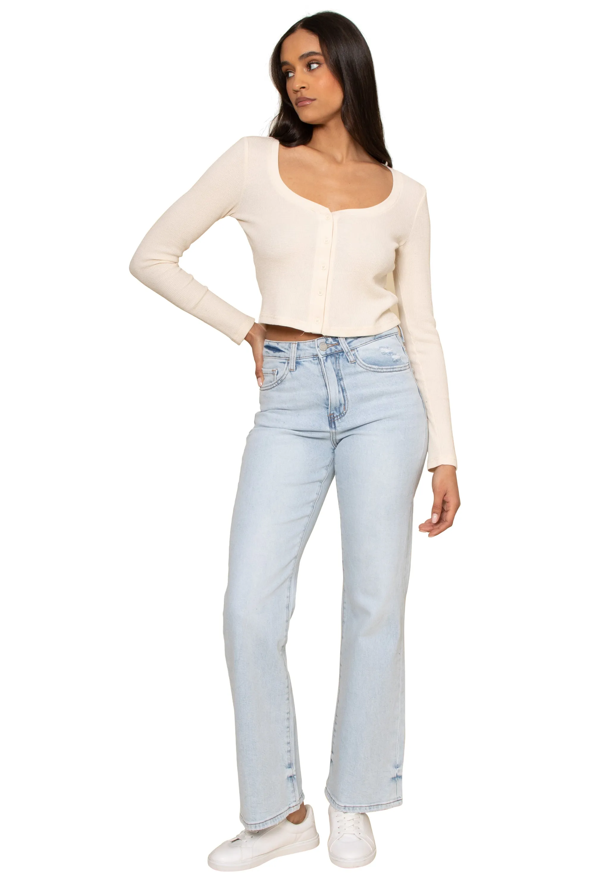 Ciana Cropped Waffle Top