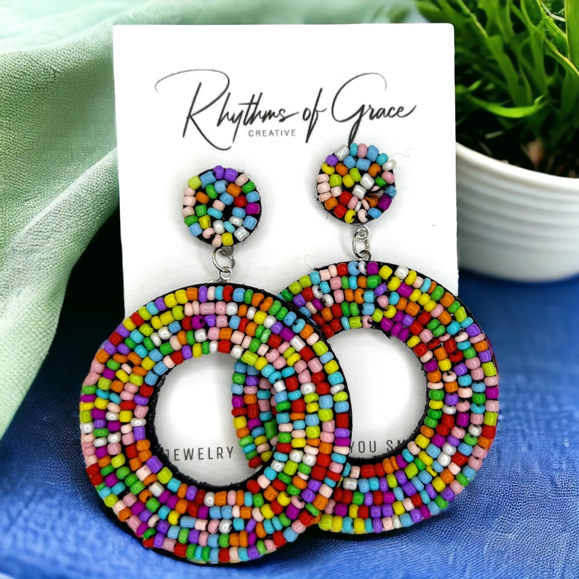 Colorful Boho Earrings - Festival Outfit, Boho Earrings, Bohemian Style, Rainbow Beaded, Rainbow Earrings, Beaded Accessories, Mardi Gras