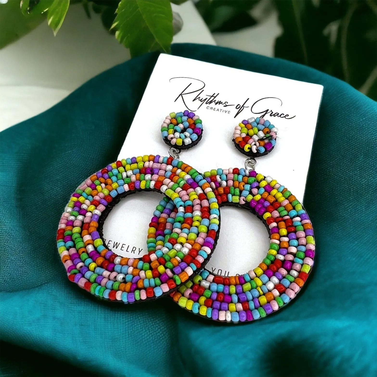 Colorful Boho Earrings - Festival Outfit, Boho Earrings, Bohemian Style, Rainbow Beaded, Rainbow Earrings, Beaded Accessories, Mardi Gras