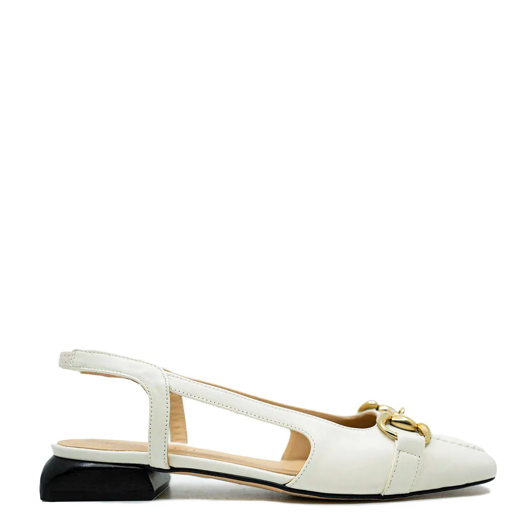 Confetti Buckle Square Toe Slingback