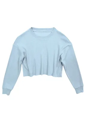 Cooper Baby Blue Waffle Crop Top