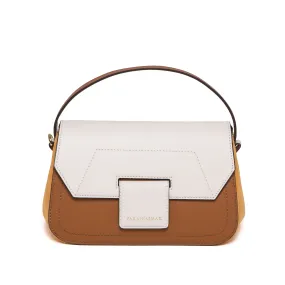 Cream and Tan Mira Shoulder Bag