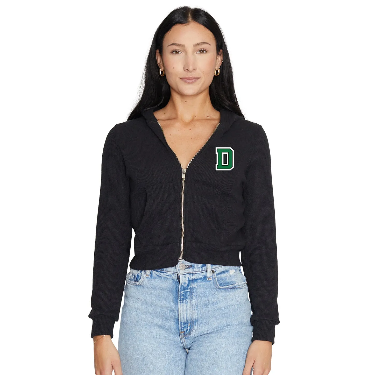 Dartmouth College Waffle Knit Zip Up Hoodie