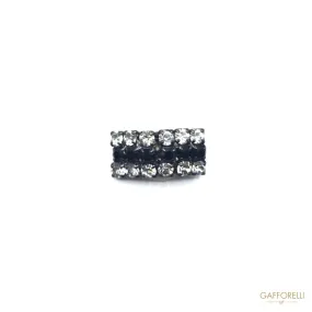 Elegant Rectangular Bicolor Rhinestones Buttons, 1.5 Cm - Art. 57 U-bo