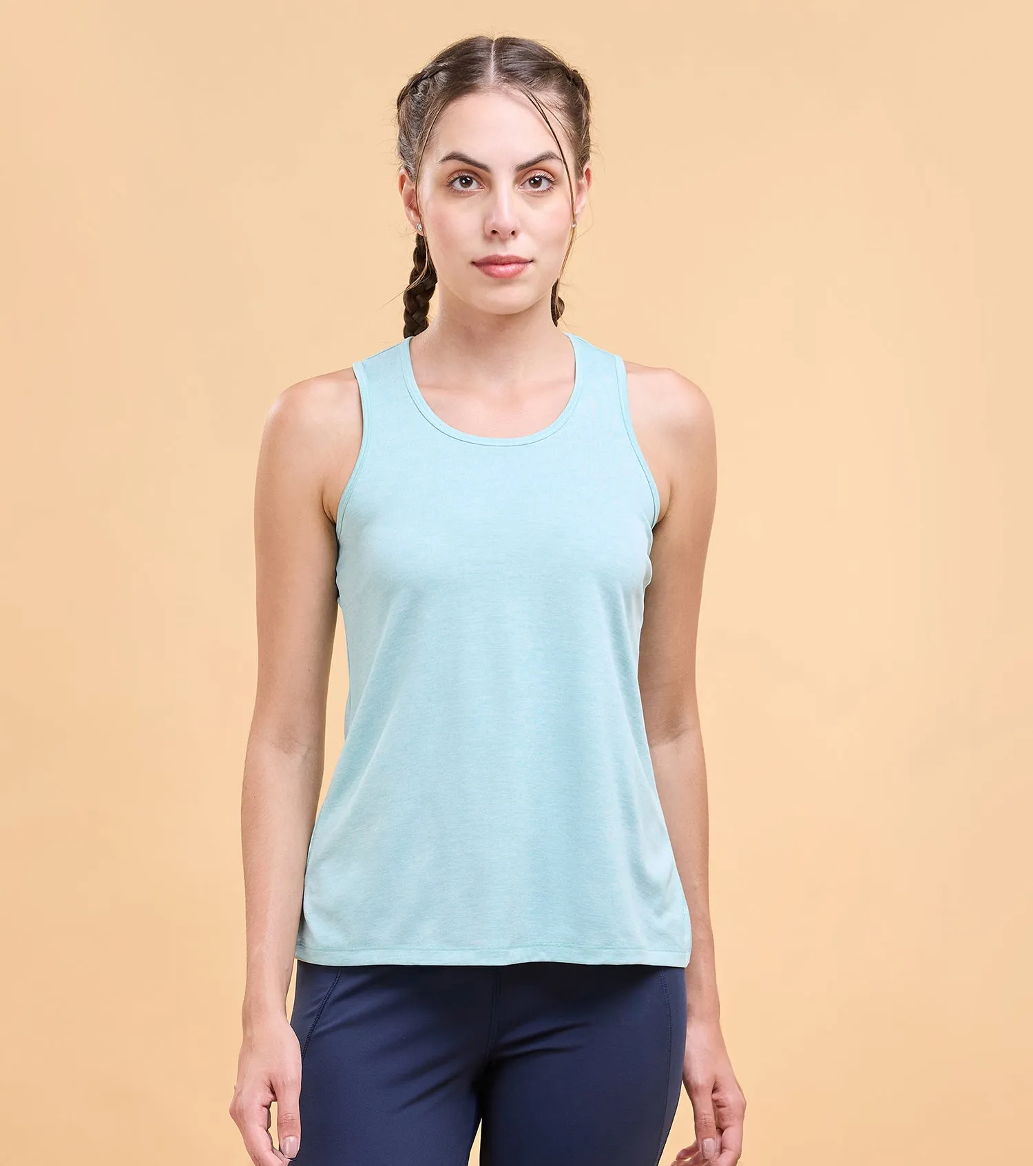 Enamor Womens Athleisure A308- Basic Workout Dry Fit Crew Neck Activewear Tee