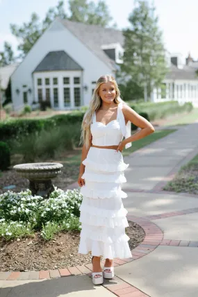 Faith Ruffled Skirt Set-Off White