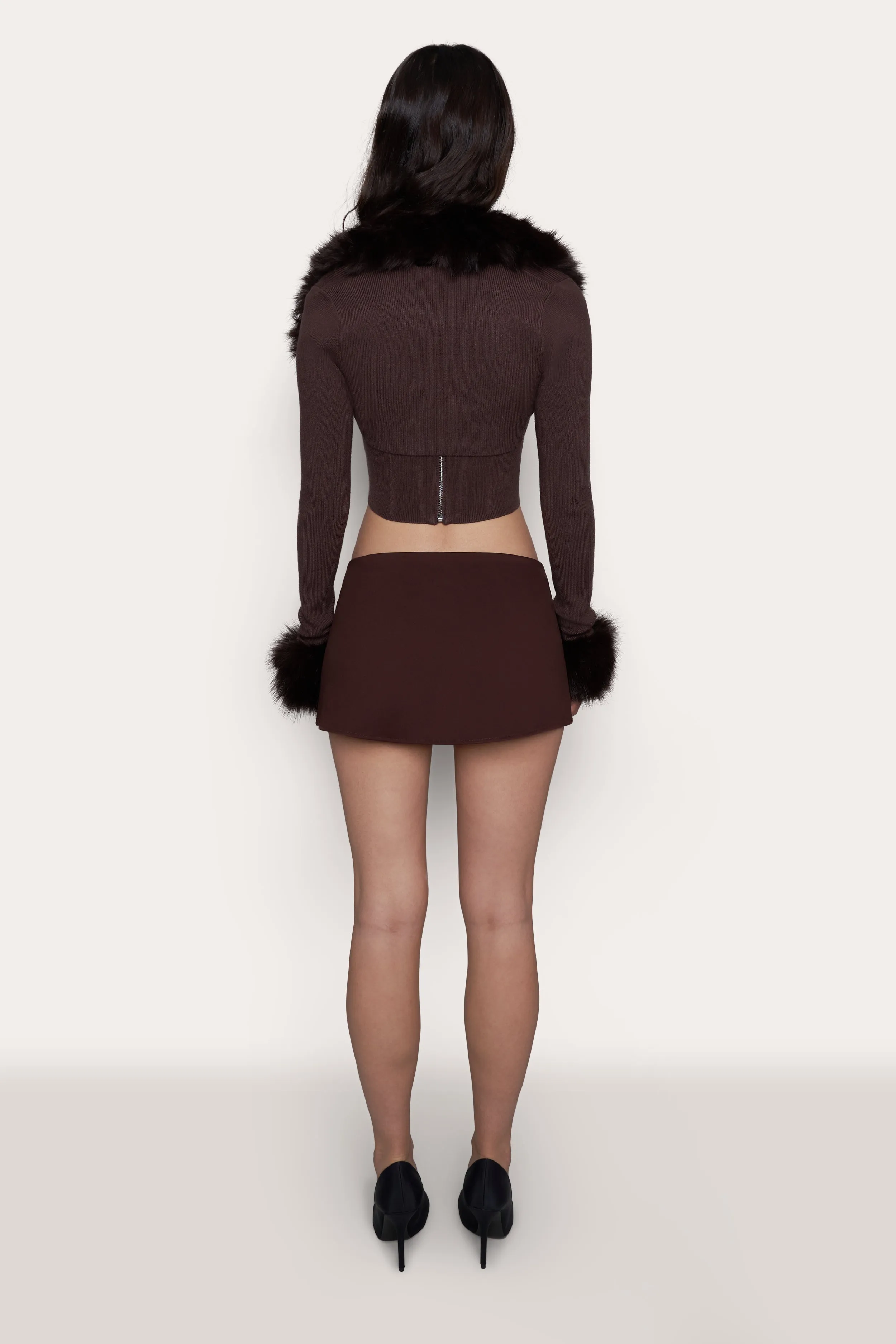 Faux Fur Knit Bolero