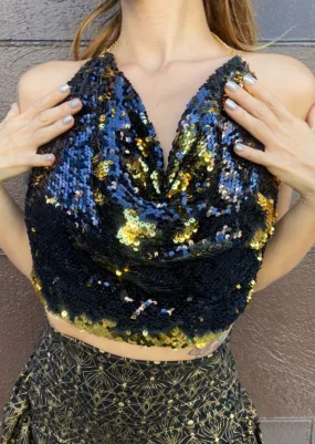 Flip Sequin Halter Top