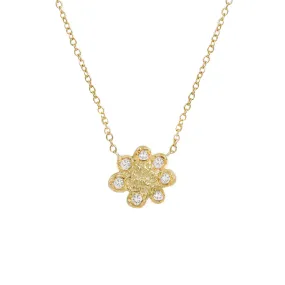 Flower power white diamonds necklace