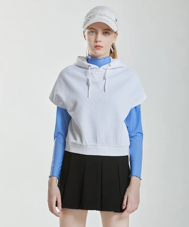 Foret Crop Hooded Vest - White