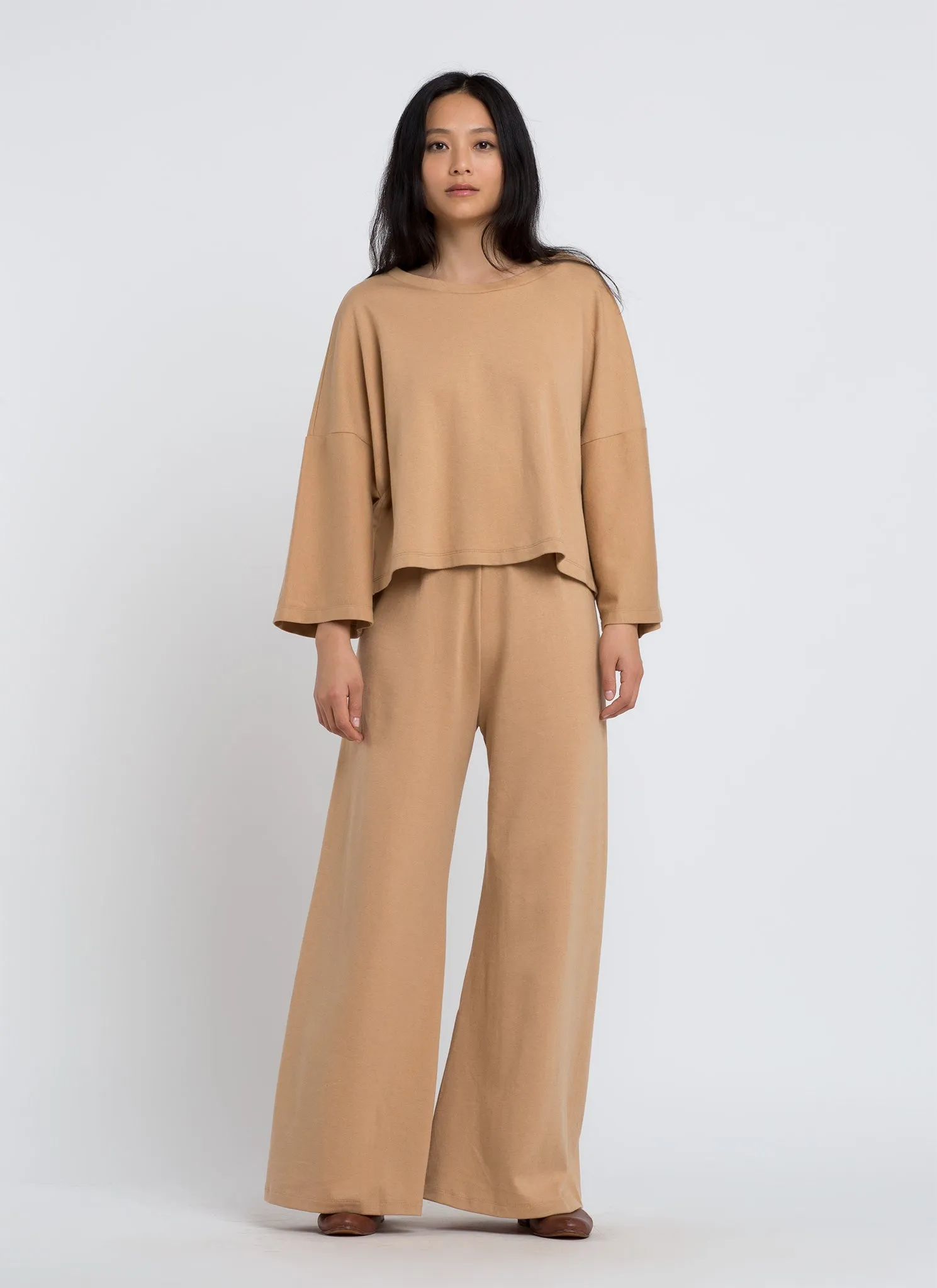 Gingko Wide Leg Elastic Organic Cotton Pant