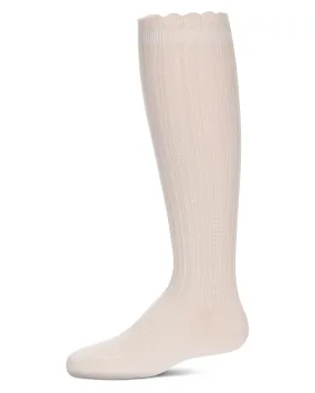 Girls' Crochet Ruffle Design Knee High Socks