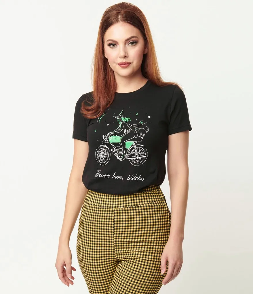 Green And White Biker Witch Tee - Unisex Shirt