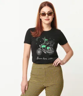 Green And White Biker Witch Tee - Unisex Shirt